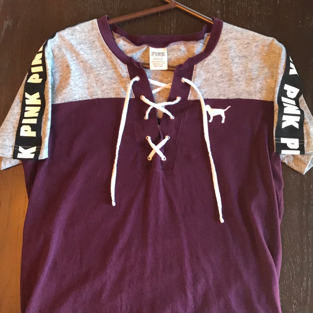 Victoria Secret, lace up front tee!